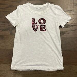 LOFT Love Short Sleeve Graphic Tee - Size XS